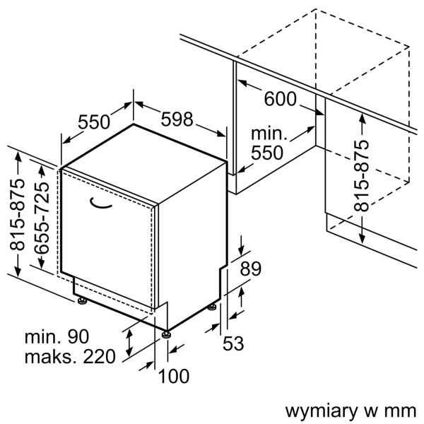 Zmywarka do zabudowy SN63HX61CE iQ300 Siemens